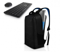 Kit Mochila para Notebook Dell Essential 15.6" + Teclado e Mouse sem fio Dell Pro KM5221W Preto