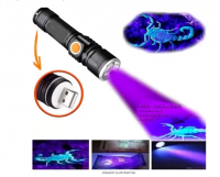 Lanterna Ultra violeta Usb Led Potente Luz Negra Uv Nota Falsa E Escorpião Recarregável - New