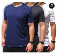 Kit 3 Camisetas Masculina Proteção UV Manga Curta Esporte - Djon