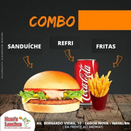 Sanduíche + Batata Frita + Refrigerante em Lata