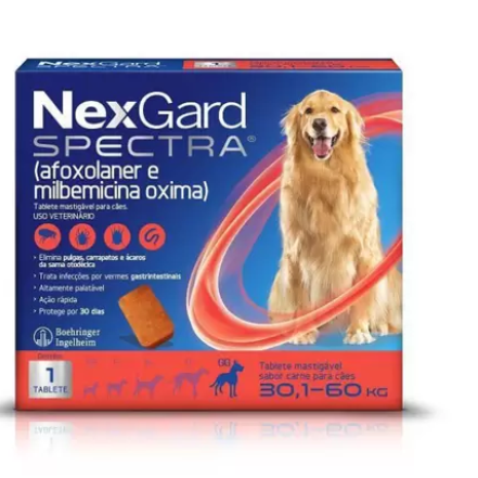 Antipulgas e Carrapatos Nex Gard Spectra para Cães de 30,1 a 60kg - 1 Tablete - Boehringer Ingelheim