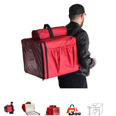 Mochila Termica para Entregas Moto 45 Litros Isopor Vermelha Bolsa Entregador Pizza - bag bolsas