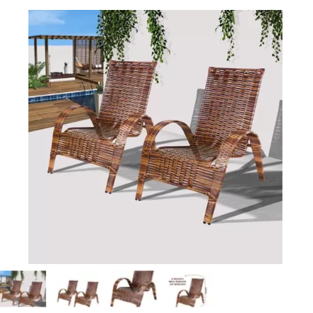 Conjunto 2 cadeiras de área externa varanda e jardim em junco - EZAN