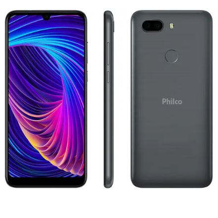 Smartphone Philco PCS02SG Hit Max 128GB Cinza - 4G 4GB RAM Tela 6” Câm. Dupla + 8MP